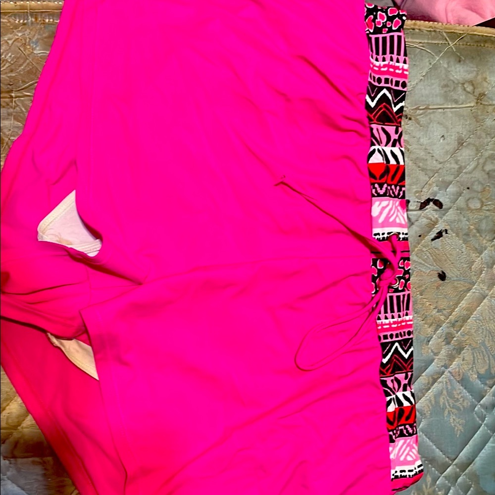 Vibrant Pink Dress with Patterned Accents